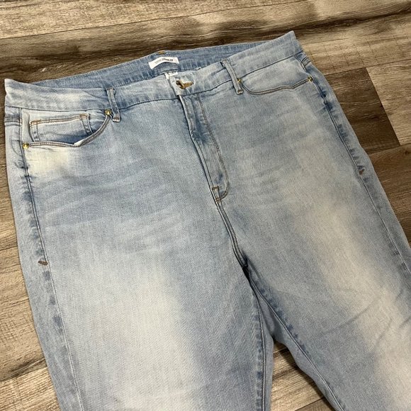 Good American Good Legs High Rise Crop Skinny Jeans Blue Women’s Size 22 - Picture 5 of 11